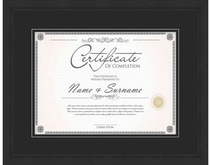 black Frame for Certificates & Diplomas