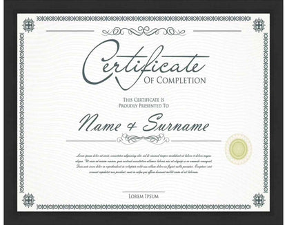 black Frame for Certificates & Diplomas
