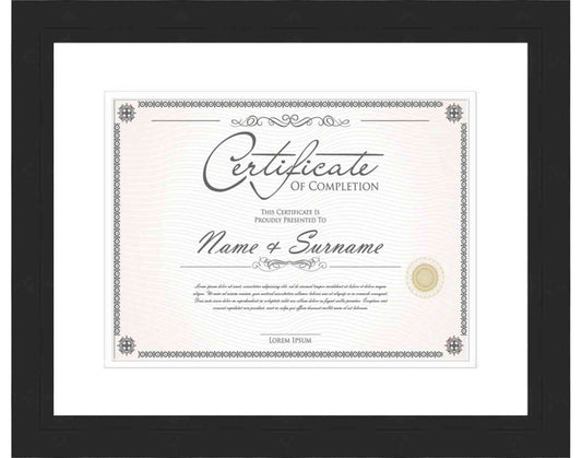black Frame for Certificates & Diplomas