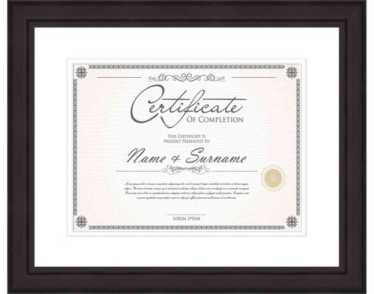 black Frame for Certificates & Diplomas