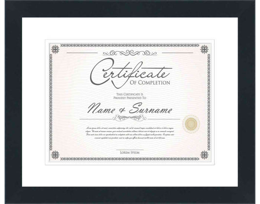 black Frame for Certificates & Diplomas