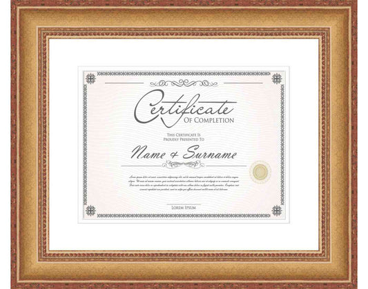 gold Frame for Certificates & Diplomas