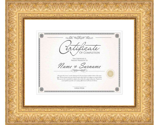 gold Frame for Certificates & Diplomas