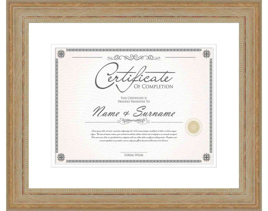 antique gold Frame for Certificates & Diplomas