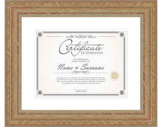 antique gold Frame for Certificates & Diplomas