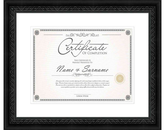 black Frame for Certificates & Diplomas