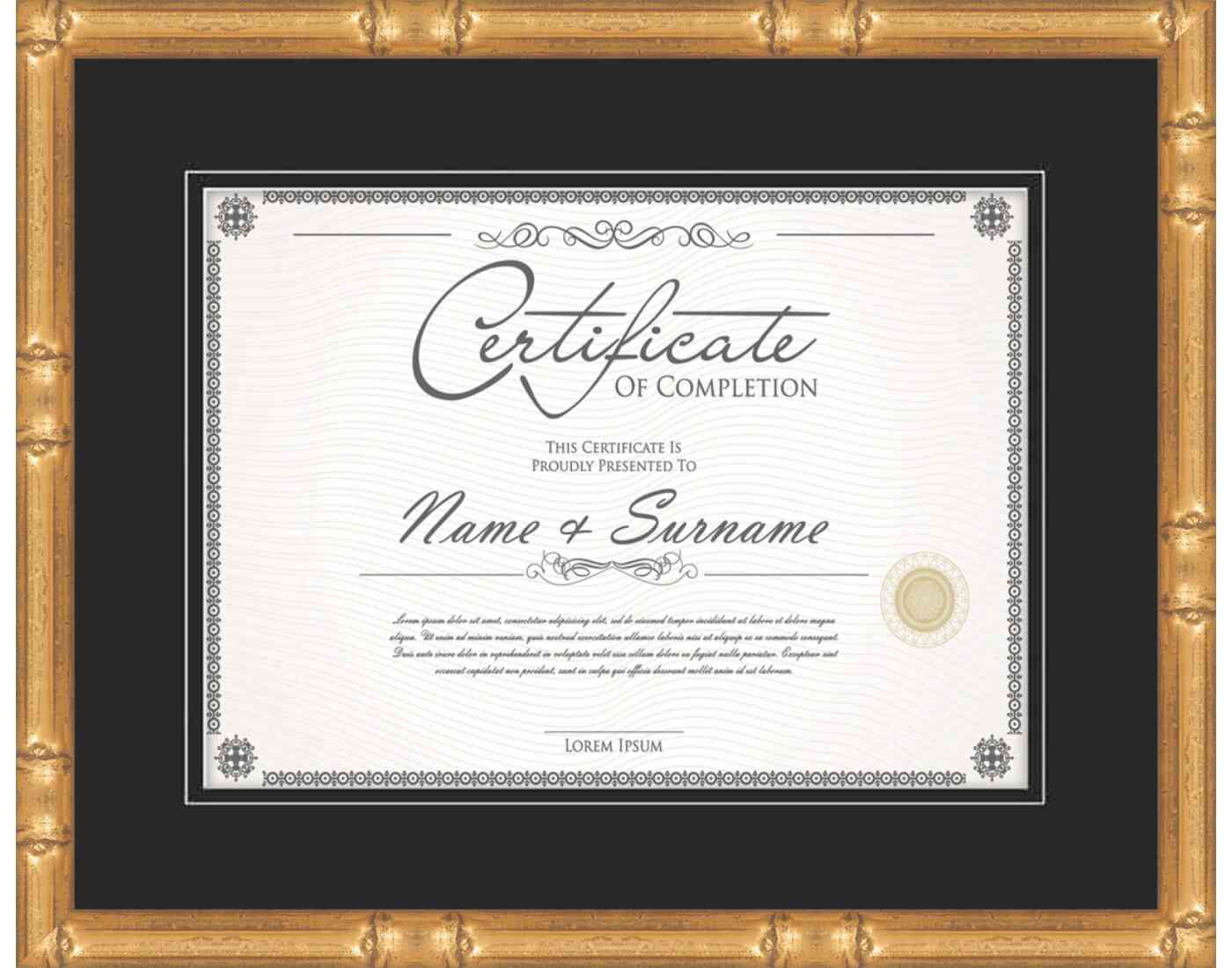 gold Frame for Certificates & Diplomas