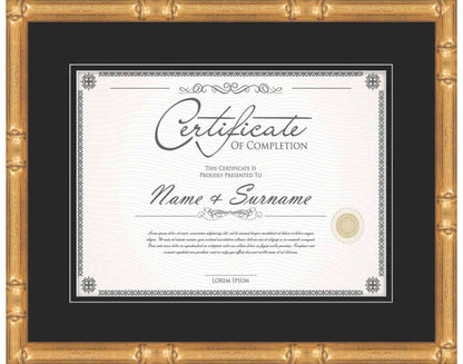 gold Frame for Certificates & Diplomas