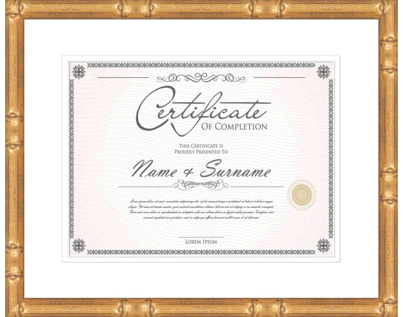 gold Frame for Certificates & Diplomas