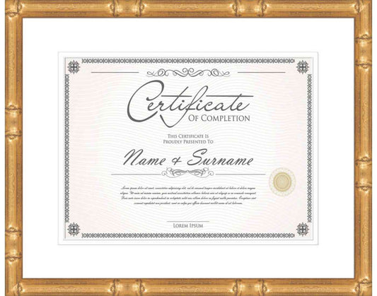 gold Frame for Certificates & Diplomas
