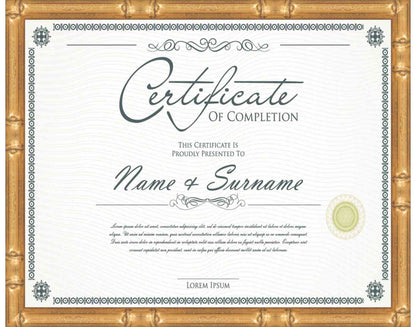 gold Frame for Certificates & Diplomas