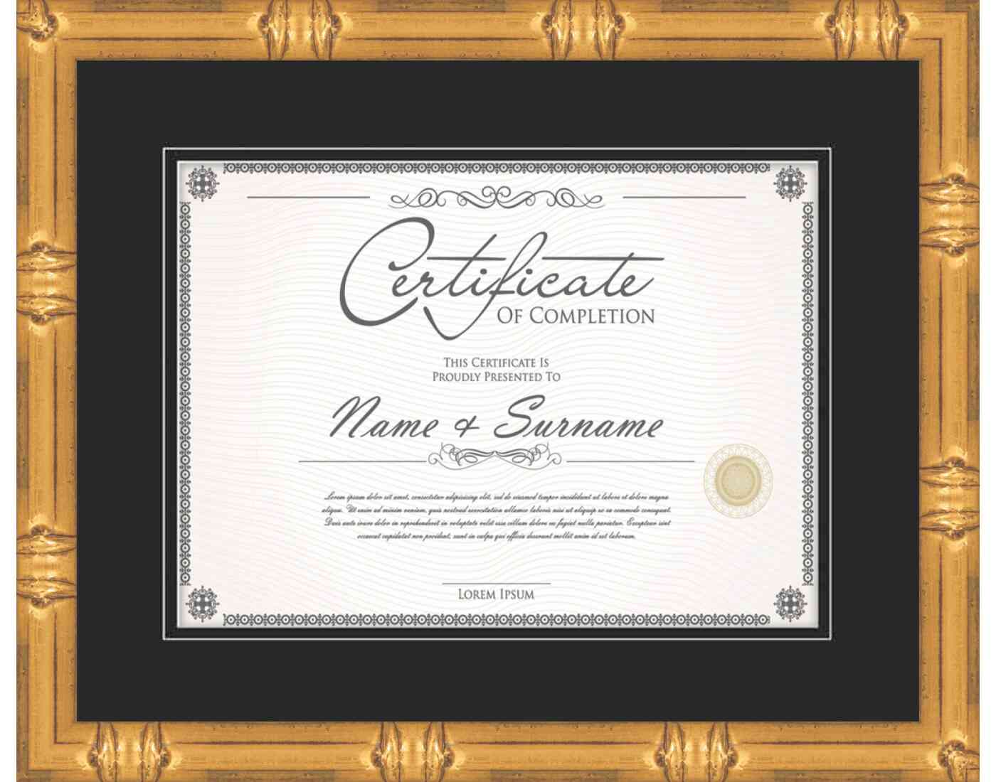gold Frame for Certificates & Diplomas