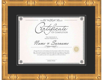 gold Frame for Certificates & Diplomas
