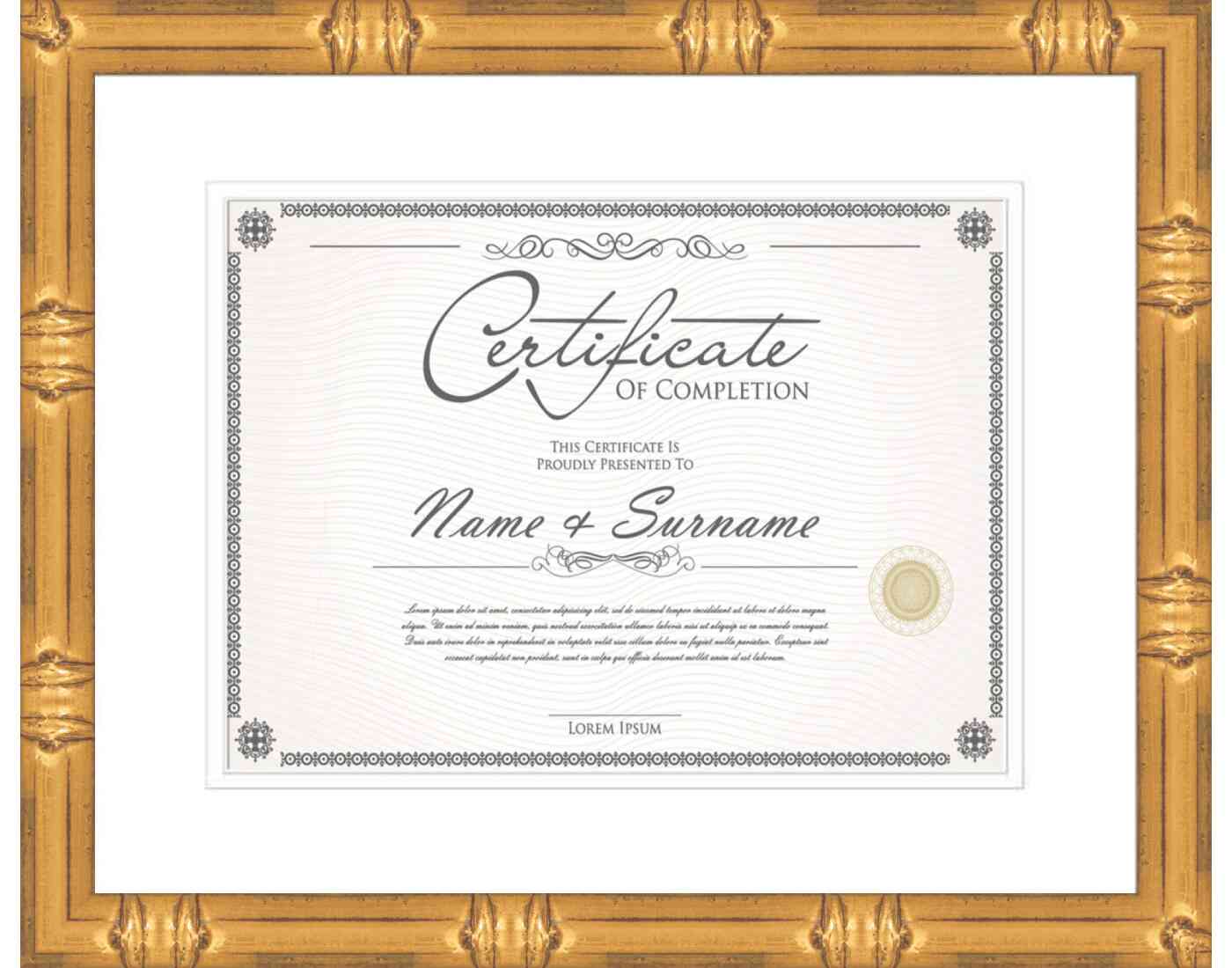 gold Frame for Certificates & Diplomas