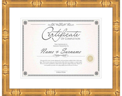 gold Frame for Certificates & Diplomas