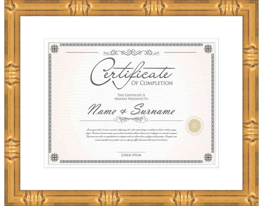 gold Frame for Certificates & Diplomas