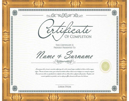 gold Frame for Certificates & Diplomas