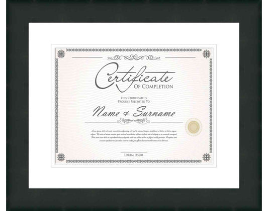 black Frame for Certificates & Diplomas