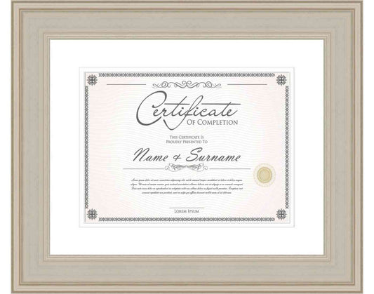 silver Frame for Certificates & Diplomas