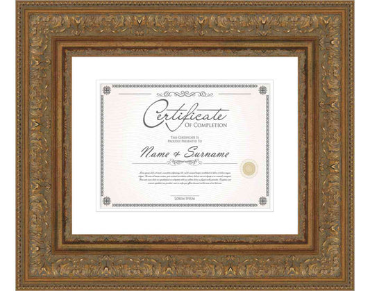 gold Frame for Certificates & Diplomas