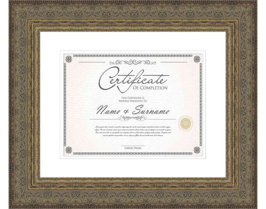 antique gold Frame for Certificates & Diplomas