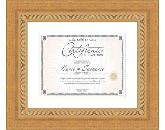 gold Frame for Certificates & Diplomas