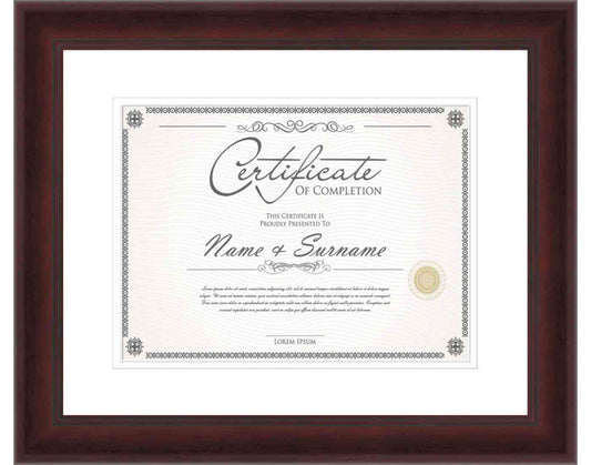 mahogany Frame for Certificates & Diplomas