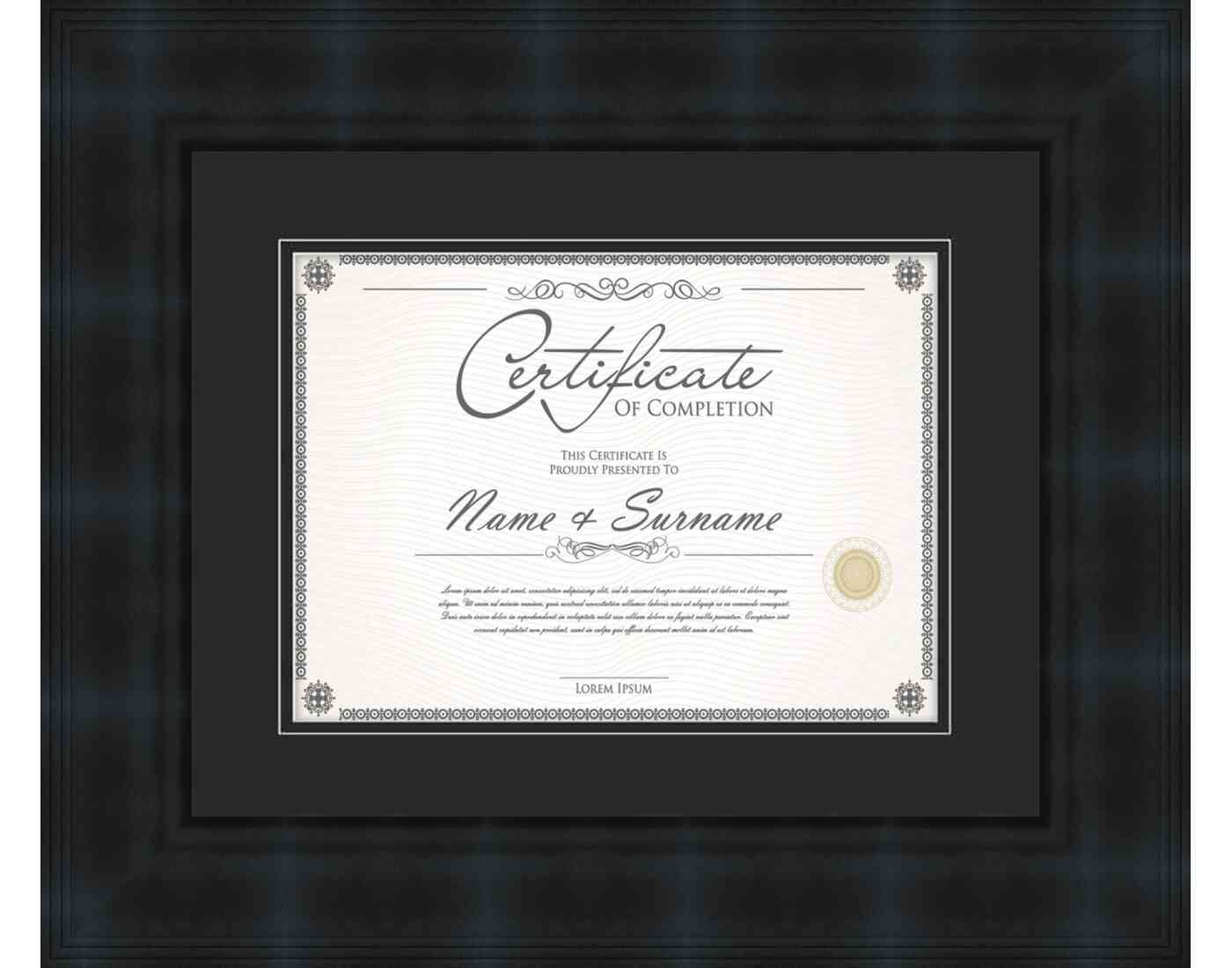 black Frame for Certificates & Diplomas