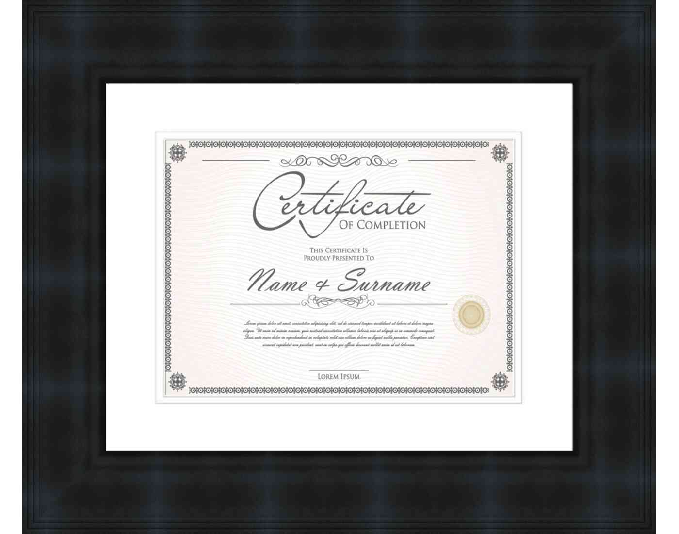 black Frame for Certificates & Diplomas