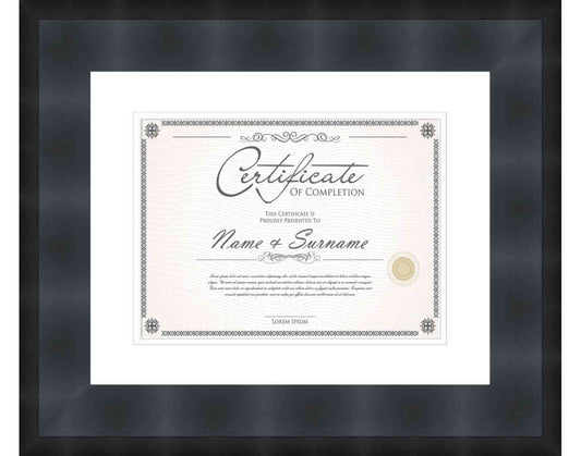 black Frame for Certificates & Diplomas