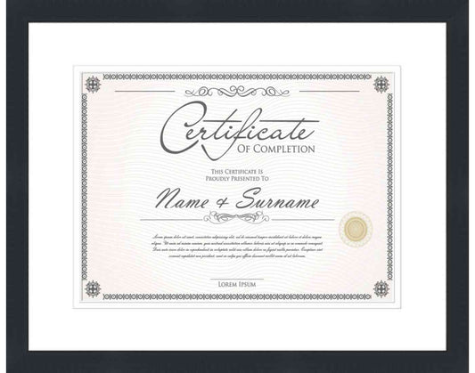 black Frame for Certificates & Diplomas