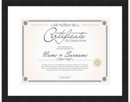 black Frame for Certificates & Diplomas
