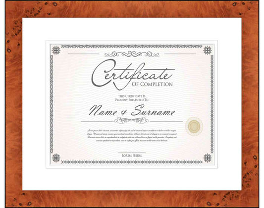 honey pecan Frame for Certificates & Diplomas