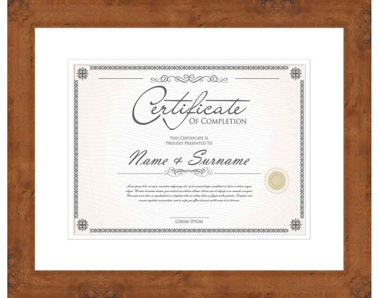 honey pecan Frame for Certificates & Diplomas