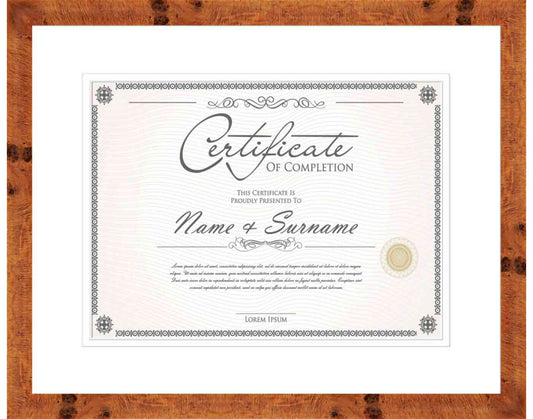 honey pecan Frame for Certificates & Diplomas