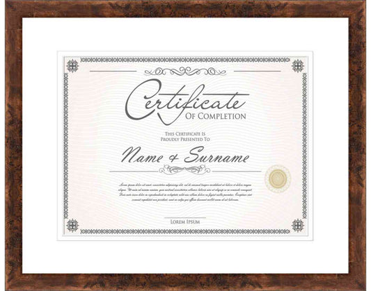 walnut Frame for Certificates & Diplomas