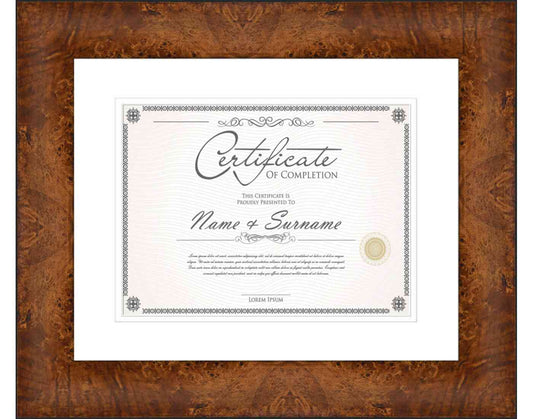 walnut Frame for Certificates & Diplomas