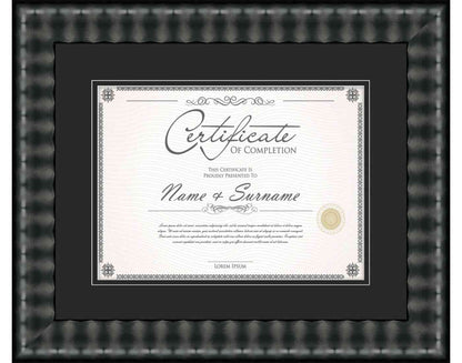black Frame for Certificates & Diplomas