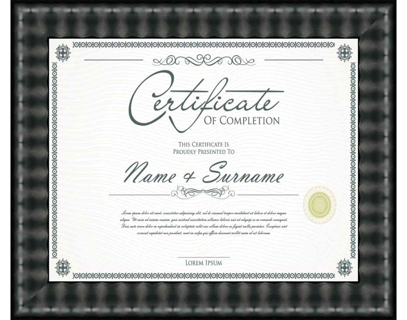 black Frame for Certificates & Diplomas