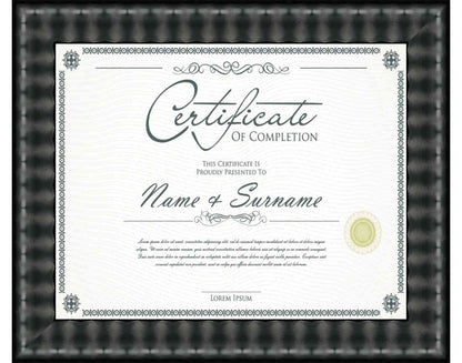 black Frame for Certificates & Diplomas