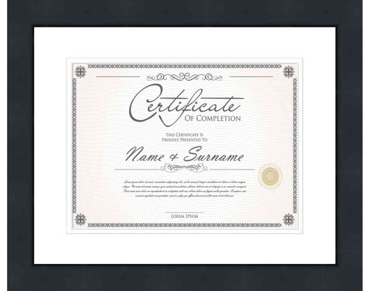 black Frame for Certificates & Diplomas