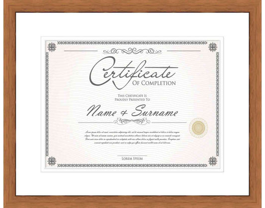 honey pecan Frame for Certificates & Diplomas
