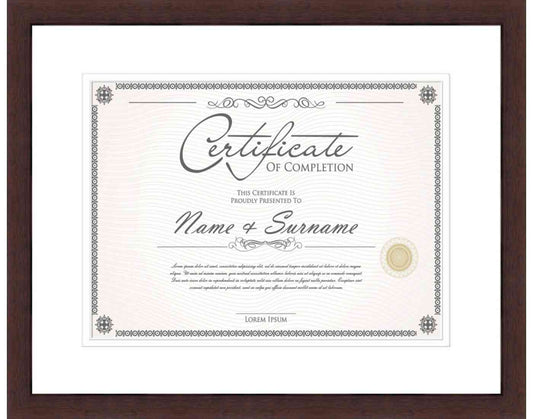walnut Frame for Certificates & Diplomas