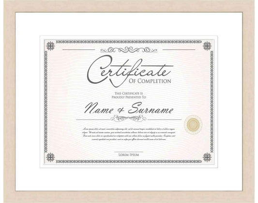 white washed Frame for Certificates & Diplomas