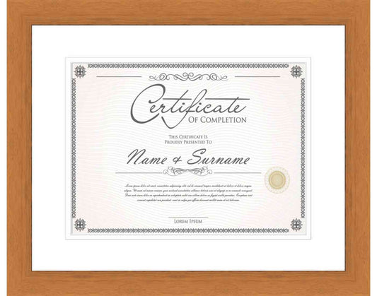 honey pecan Frame for Certificates & Diplomas