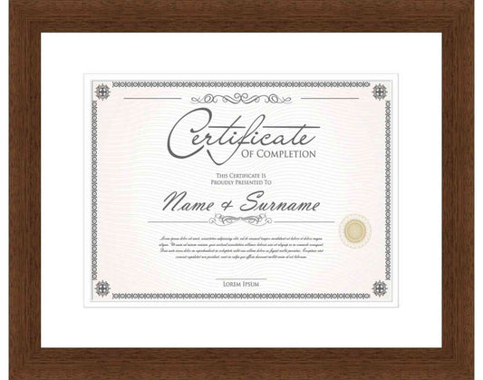 walnut Frame for Certificates & Diplomas