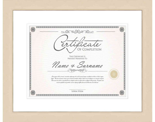 white washed Frame for Certificates & Diplomas