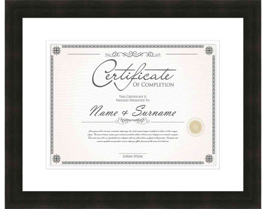 black Frame for Certificates & Diplomas
