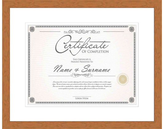 honey pecan Frame for Certificates & Diplomas