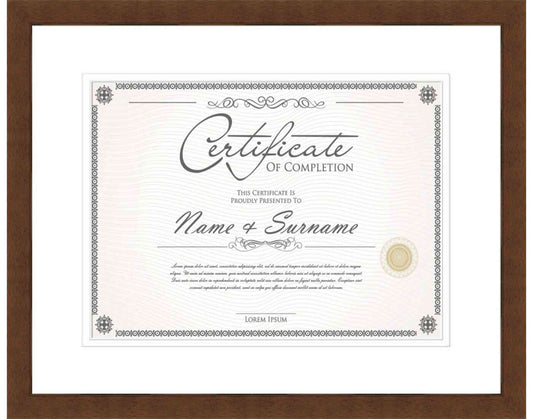 walnut Frame for Certificates & Diplomas